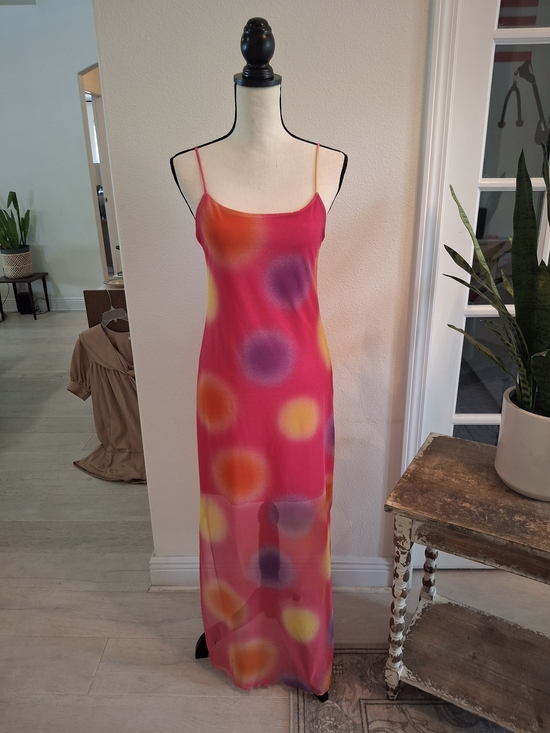 Stone Gear Honolulu Dresses & Skirts - Y2K Pink Multi-Spot Maxi Slip Dress with Thin Straps